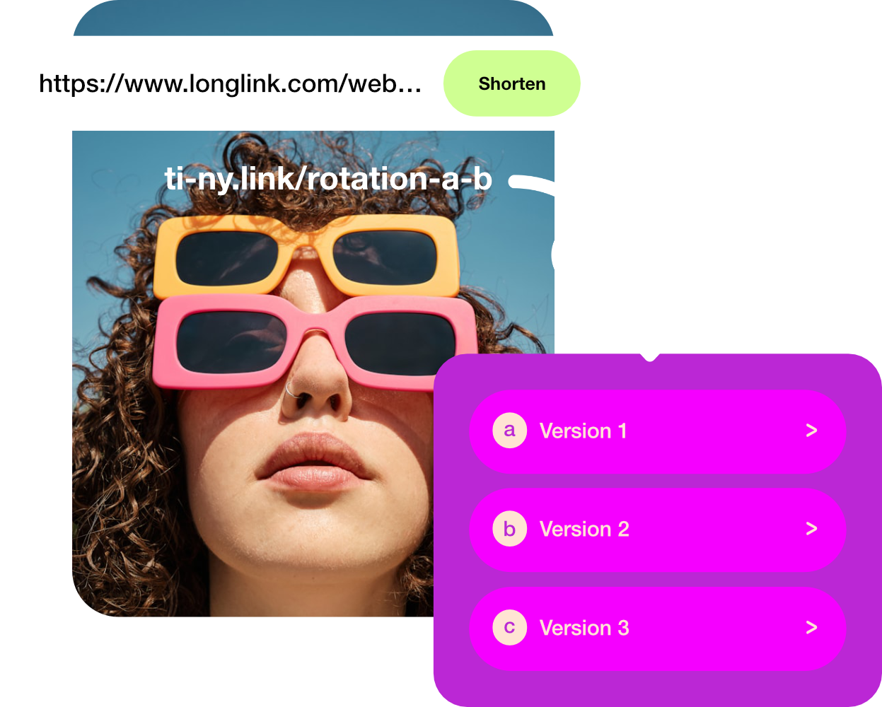 Screenshot of the app short URL editing page